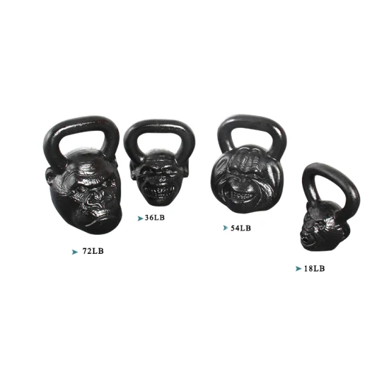 역도 동물 얼굴 주전자 벨 세트 체육관 피트니스 장비 경쟁 주철 원숭이 Kettlebells